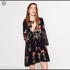 Zara Embroidered Floral mini dress